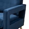 Baxton Studio Leland Glam and Luxe Navy Blue Velvet Fabric and Gold Finished Armchair 182-11446-Zoro - alternate 8